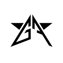Initial Star Monogram Logo GF