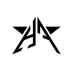 Initial Star Monogram Logo HF