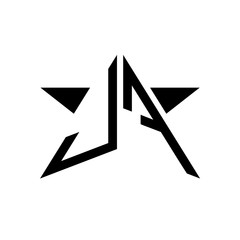 Initial Star Monogram Logo JF