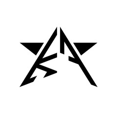 Initial Star Monogram Logo KF