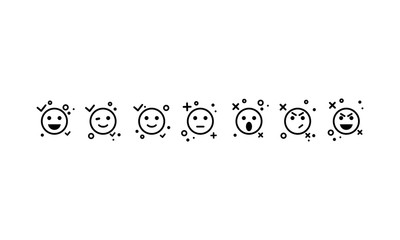 Satisfaction level of emoji icons. Range concept for evaluating emotions. Vector on isolated white background. EPS 10