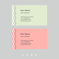 Business card template. Attractive chains in two color schemes.