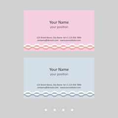 Business card template. Attractive chains in two color schemes.