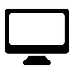 Computer icon vector illustration in solid style for any projects