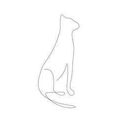 Cat animal on white background. Vector illustration