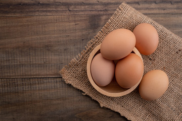 egg on wood background, fresh egg
