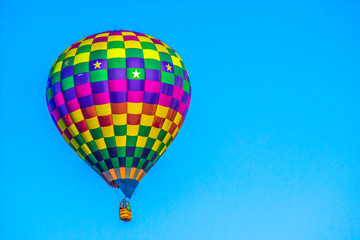 Fototapeta premium Colorful Checkered Hot Air Balloon