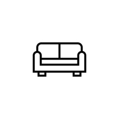 Couch icon  in black line style icon, style isolated on white background