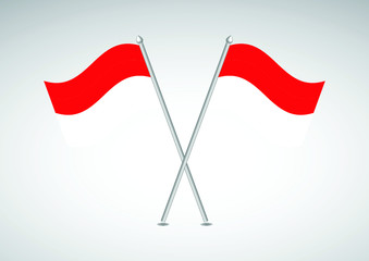 Indonesia flag wavy abstract background. Vector illustration.