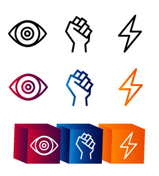 Vector Icon Set Superpowers