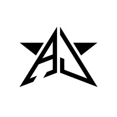 Initial Star Monogram Logo AJ