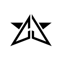 Initial Star Monogram Logo CJ