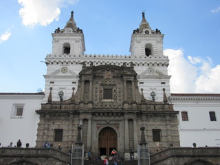 Fototapeta na wymiar HISTORIC CENTER. QUITO, ECUADOR. SAINT FRANCIS CHURCH