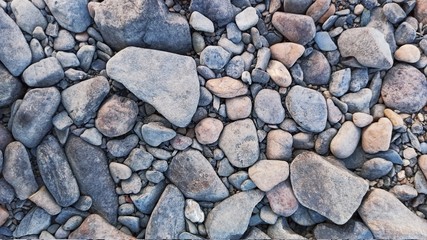 Close up of colorful stones on a beach