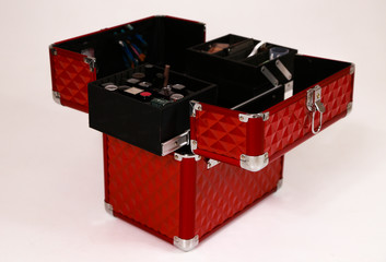 professional red makeup box