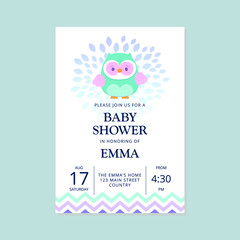 baby shower invitation cute owl
