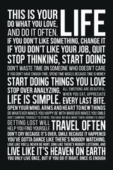 Life rules typography quote poster 