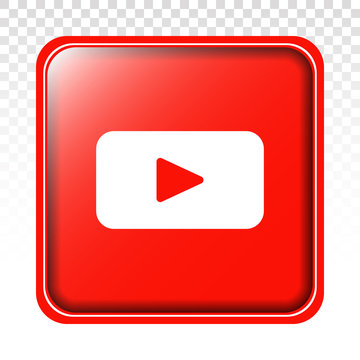 Editorial square youtube icon or logo for apps or website