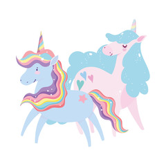 unicorns rainbow mane fantasy magic lovely cartoon