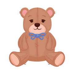 Plakat toy teddy bear, in white background vector illustration design