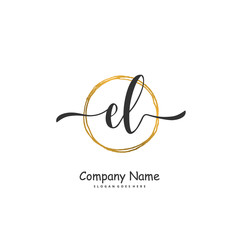 E L EL Initial handwriting and signature logo design with circle. Beautiful design handwritten logo for fashion, team, wedding, luxury logo.