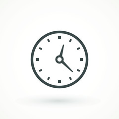 Clock icon in trendy flat style isolated on background. Clock icon page symbol for your web site design Time symbol.