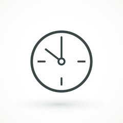 Clock icon in trendy flat style isolated on background. Clock icon page symbol for your web site design Time symbol.