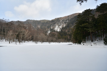 冬の奥日光湯元　蓼ノ湖