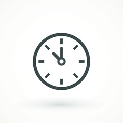 Clock icon in trendy flat style isolated on background. Clock icon page symbol for your web site design Time symbol.