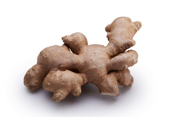 ginger root with clipping path on white background
