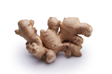 ginger root with clipping path on white background