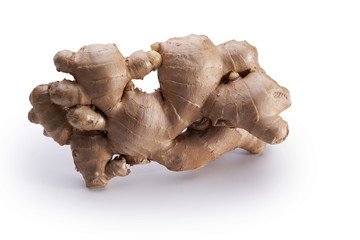 ginger root with clipping path on white background