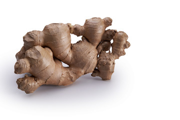 ginger root with clipping path on white background