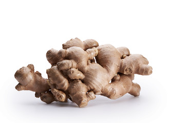 ginger root with clipping path on white background