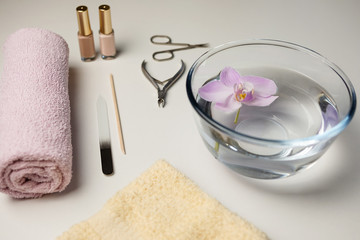 Hands of an adult woman 50+ close-up. Concept of Spa treatments and manicures, natural beauty.