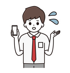 男子学生 スマートフォン イラスト