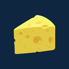 Swiss cheese isolated dairy food realistic icon. Vector triangle of cheese, traditional italian or french snack, holland appetizer. Dietary food, mediterranean cuisine dish. Switzerland edem