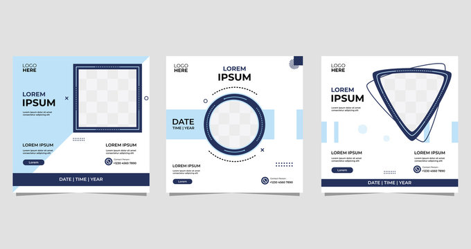 Set of Minimalist Background with memphis style. Suitable for social media post template, Webinar, Seminar, daring banner, online education, flyer, ads, etc