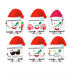 Santa Claus emoticons with chart going up cartoon character