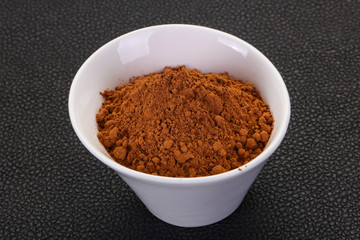 Cocoa powder in the bowl