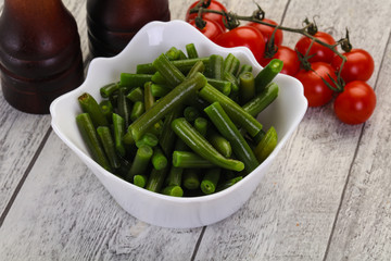 Green beans in the bowl