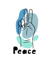 Peace hand sign symbol.