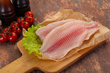 Raw tilapia fish