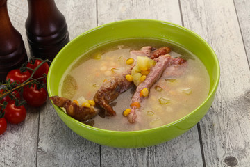 Peas soup with ribs