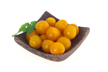 Ripe tasty yellow cherry tomato