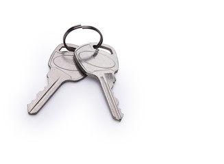 house key on white background