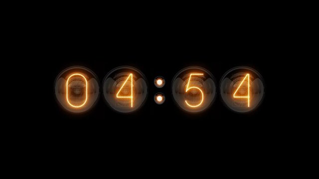 Countdown. Countdown 5 minutes. Nixie tube indicator countdown. Gas discharge indicators and lamps. 3D. 3D Rendering