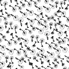 Pattern with wild, summer flowers. Dandelion flower. Background for children and adults with gentle airy dandelion. Dandelion seeds. For textiles, wallpaper, packaging. hand graphics