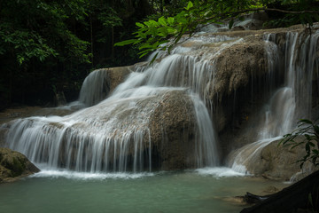 Fototapeta premium In the Thailand Jungles of Kanchanaburi is the Fairytale Realm know as Erawan
