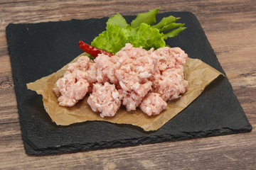 Homemade pork minced meat for cooking